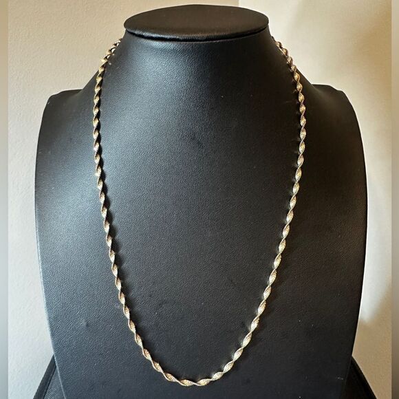 19” gold vermeil over sterling silver twist chain stamped Italy 925 - Picture 10 of 11